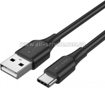 ���� ������ USB 2.0 AM to USB-C 3.0m 3.0A (18W) PVC black VENTION (CTHBI)