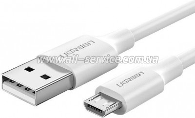 ���� ������ USB 2.0 AM to Micro 5P 1.0m US289 White Ugreen (60141)