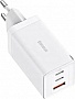 �������� ������� Baseus 2xUSB-C 65W + 1xUSB GaN + cable USB-C to USB-C 100W 1.0m white (CCGP120202)