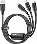 ���� ������ USB 2.0 AM to Lightning + Micro 5P + USB-C 1.2m 100W Essager (EXCMTL-JJ01-P)