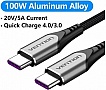 ���� ������ USB-C to USB-C 1.0m 5A aluminum gray Vention (TAEHF)