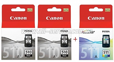  Canon Pixma MP230/ MP250/ MP270/ PG-510/ CL-511 Black 2./ Color (Set510BBC)
