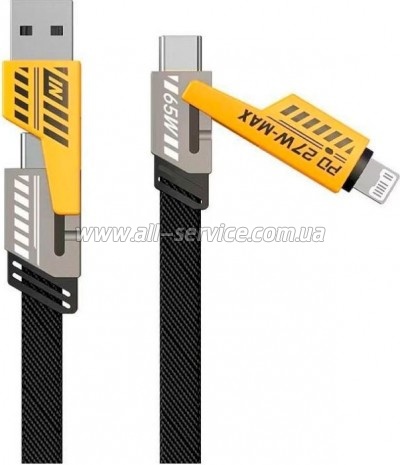 ���� ������ USB-C + USB-A to Lightning+USB-C 1.0m 65W X207 black WUW (6972573336524)