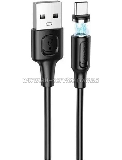 ���� ������ USB 2.0 AM to USB-C 1.0m 2.4A magnetic BX41 black BOROFONE (6931474738462)