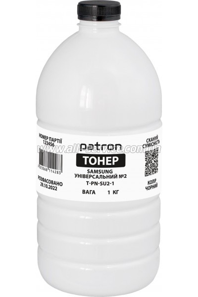 Тонер Patron Samsung Universal №2 Samsung ML-1210/ 1610/ 1710 бутль 1кг (PN-SU2-1) Тонер Patron Samsung Universal №2 Samsung ML-1210/ 1610/ 1710 бутль 1кг (PN-SU2-1)