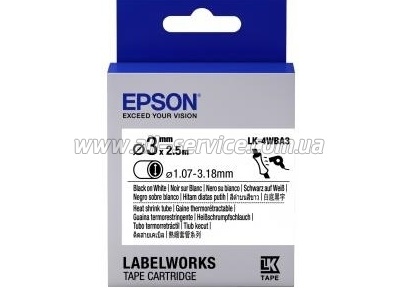  Epson LK4WBA3 LW-300/ 400/ 400VP/ 700 Blk/Wht d3mm/2,5 m (C53S654903)