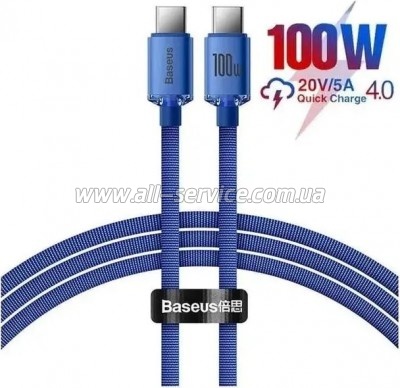 ���� ������ USB-C to USB-C 1.2m 100W blue Baseus (CAJY000603)