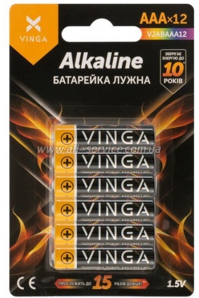  Vinga AAA LR03 Alkaline 12pcs (VJABAAA12)