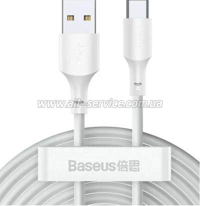���� ������ USB 2.0 AM to USB-C 1.5m 5A Simple WisdomKit white Baseus (TZCATZJ-02)