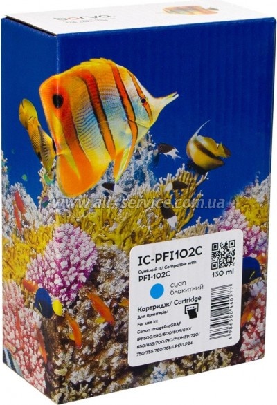 �������� Barva Canon PFI-102C/ ������ 0896B001 cyan (IC-PFI102C)