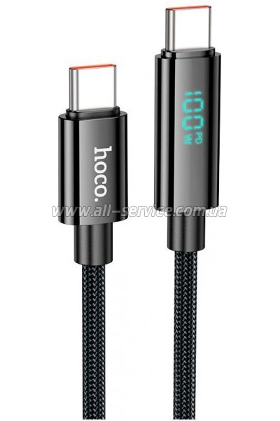 ���� ������ USB-C to USB-C 1.0m Benefit with display 100W U141 black HOCO (6942007611930)