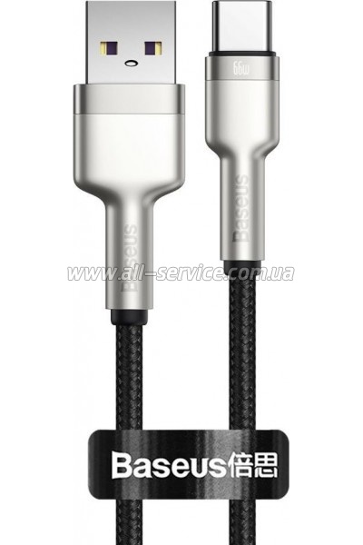 ���� ������ USB 3.1 AM to USB-C 0.25m 6.0A 66W Cafule Series Metal Black Baseus (CAKF000001)