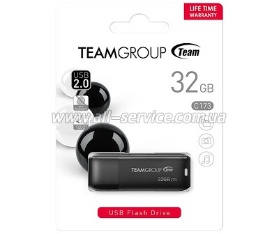  Team 32GB C173 Pearl Black USB 2.0 (TC17332GB01)