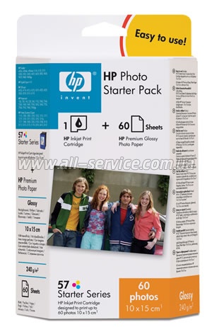  HP 57:  C6657AE+  HP Q1980A 10x15, 60 Q7942AE 