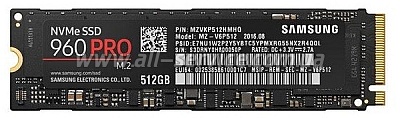 SSD  M.2 Samsung 512GB 960 PRO NVMe PCle 3.0 4x 2280 V-NAND (MZ-V6P512BW)