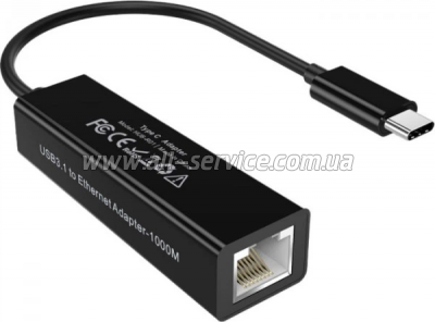 ������� USB-C to RJ45 Ethernet 1000Mbps Choetech (HUB-R01-BK)