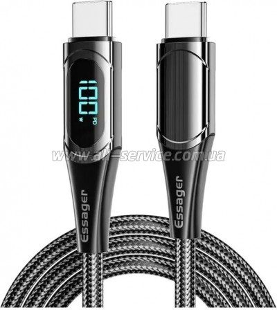 ���� ������ USB-C to USB-C 2.0m 100W Digital Display black Essager (ES-XCTT1-YDA01)