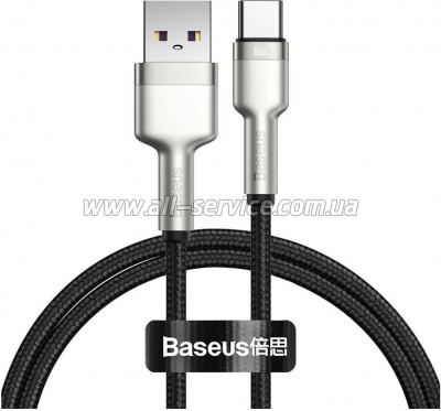 ���� ������ USB 2.0 AM to USB-C 1.0m Cafule Metal 66W black Baseus (CAKF000101)