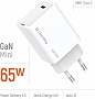 �������� ���������� ColorWay GaN Mini 65W PD Port PPS USB-C white (CW-CHS049PD-WT)