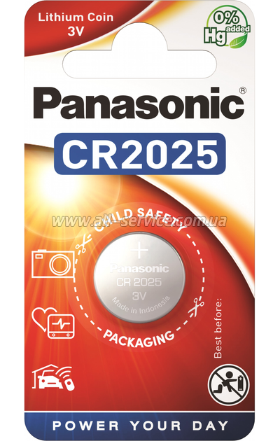  Panasonic CR2025 Lithium (CR-2025EL/1B)