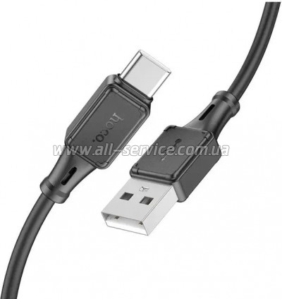 ���� ������ USB 2.0 AM to USB-C 1.0m silicone X101 Assistant black HOCO (6942007604079)