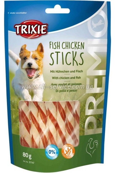    Trixie Premio Fish Chicken Sticks 80  (4011905317472)