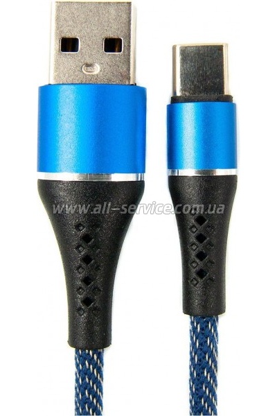 ���� ������ USB 2.0 AM to USB-C 1.0m blue Dengos (NTK-TC-MT-JEANS)
