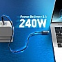 ���� ������ USB-C to USB-C 0.8m USB4 40Gbps 240W 48V/5A 8K60Hz premium J5create (JUC29L08-N)