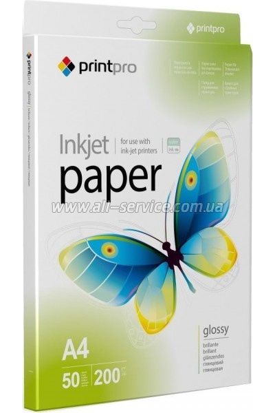 ���������� PrintPro Glossy 200�/� A4 50� (PGE200050A4)
