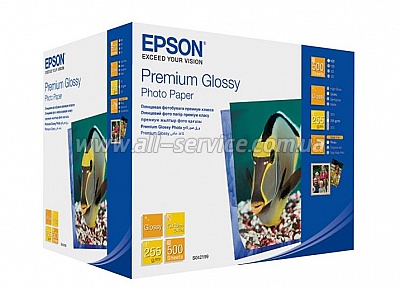  Epson Premium Glossy Photo Paper, 250g, 1318, 500. (C13S042199)