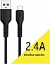 ���� ������ USB 2.0 AM to USB-C 1.0m 2.4A silicone black Denmen (DM-D42T-BK)