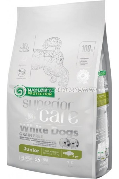     Nature's Protection NP Superior Care White Dogs Grain Free Junior Small and Mini 1.5  (NPSC45829)