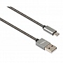   USB 2.0 AM to Micro 5P 1m stainless steel gray Vinga (VCPDCMSSJ1GR)