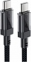 ���� ������ USB-C to USB-C 1.2m 60W stainless steel C12-03 Black Acefast (6974316283317)