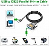 ������ ��� �������� USB 2.0 to DB25 2.0m US167 black Ugreen (20224)