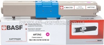 �����-�������� BASF OKI C301/ C321/ MC332/ MC342 ������ 44973542 Magenta (BASF-KT-44973542)