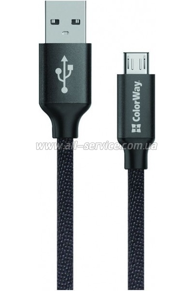Дата кабель ColorWay USB 2.0 AM to Micro 5P 1.0m black (CW-CBUM002-BK) Дата кабель ColorWay USB 2.0 AM to Micro 5P 1.0m black (CW-CBUM002-BK)