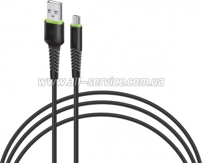 ���� ������ USB 2.0 AM to Micro 5P 3.0m CBFLEXM3 black Intaleo (1283126487491)
