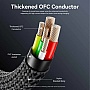 ���� ������ USB-C to USB-C 1.2m 5A nylon braided black Vention (CTYBAV)