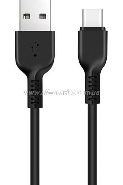 ���� ������ USB 2.0 AM to USB-C 2.0m 3A X20 black HOCO (6957531068907)
