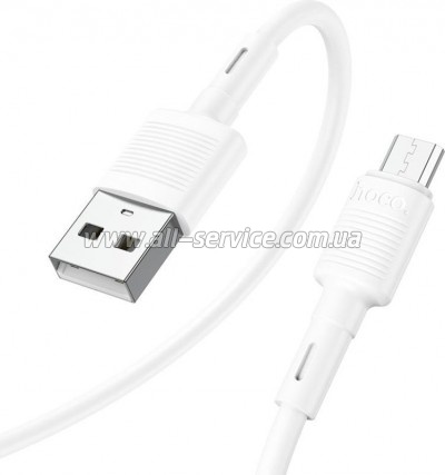 ���� ������ USB 2.0 AM to Micro 5P 1.0m 2.4A PVC X83 white HOCO (6931474770899)