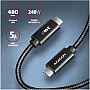 ���� ������ USB-C to USB-C 3.0m USB 2.0 PD 240W 5A black AXAGON (BUCM2-CM30AB)