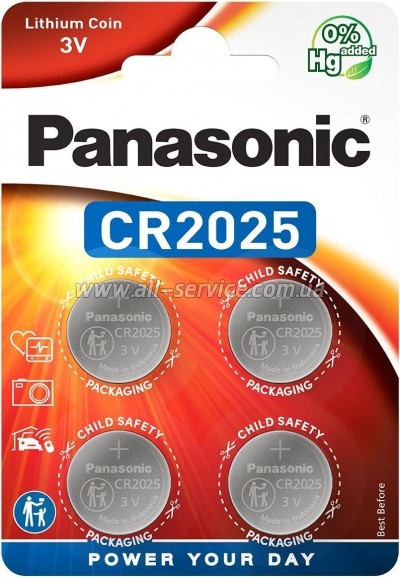 ��������� Panasonic CR 2025 Lithium * 4 (CR-2025EL/4B)