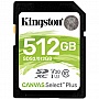   Kingston SDXC 512GB Canvas Select Plus Class 10 UHS-I U3 V30 (SDS2/512GB)