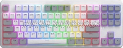  Hator Rockfall 3 Mecha TKL QMK/VIA Orange Wireless White (HTK851UA)