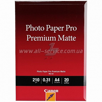  Canon A4 Photo Paper Premium Matte, 20 (8657B005)