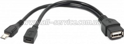 ������ OTG USB 2.0 AF to Micro 5P M+F 0.15m Cablexpert (A-OTG-AFBM-04)