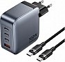 �������� ������� Vention 3xUSB-C PD100W + 1xUSB QC3.0 30W GaN + cable USB-C to USB-C 1.0m gray (TZ-FETH0-EU)