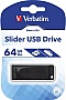  64Gb VERBATIM USB Drive STORE'N'GO SLIDER BLACK (98698)