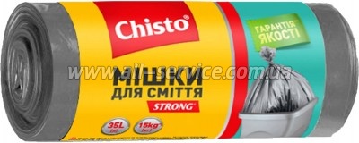Пакеты для мусора Chisto Strong 35 л 30 шт. (4823098408031) Пакеты для мусора Chisto Strong 35 л 30 шт. (4823098408031)